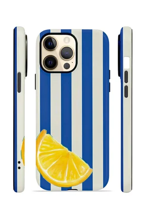 iPhone 14 Pro Max Vorian Çift Katmanlı Kılıf Lemon Coast Stripe