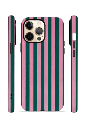 iPhone 14 Pro Max Vorian Çift Katmanlı Kılıf Pink Navy Cabana