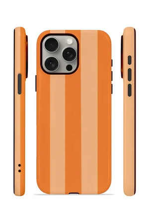 iPhone 15 Pro Vorian Çift Katmanlı Kılıf Orange Cream Stripe