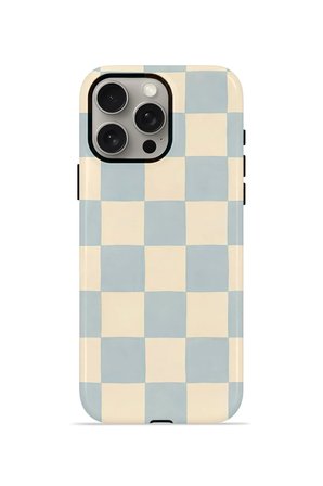 iPhone 15 Pro Vorian Çift Katmanlı Kılıf Powder Blue Checker