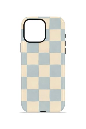 iPhone 15 Pro Vorian Çift Katmanlı Kılıf Powder Blue Checker