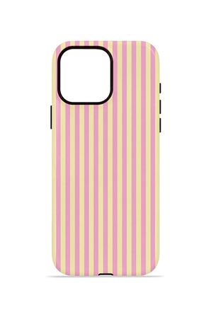 iPhone 15 Pro Max Vorian Çift Katmanlı MagSafe Kılıf Lemon Candy Pinstripe
