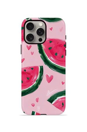 iPhone 15 Pro Max Vorian Çift Katmanlı Kılıf Watermelon Hearts