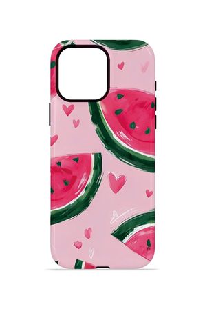 iPhone 15 Pro Max Vorian Çift Katmanlı Kılıf Watermelon Hearts