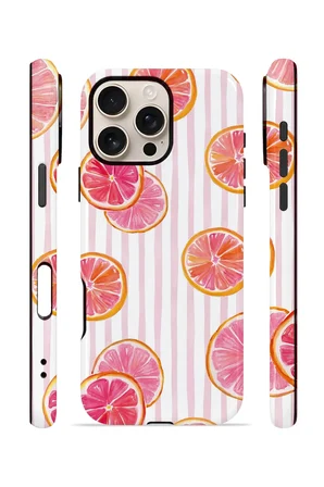 iPhone 16 Pro Vorian Çift Katmanlı Kılıf Pink Grapefruit Garden