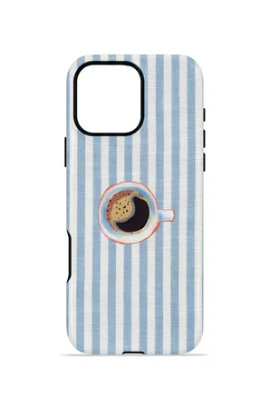 iPhone 16 Pro Vorian Çift Katmanlı Kılıf Morning Coffee Stripe