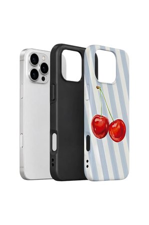 iPhone 16 Pro Max Vorian Çift Katmanlı Kılıf Cherry Blue Stripe