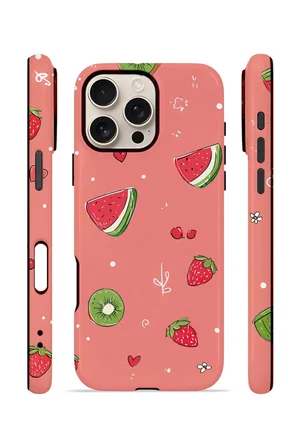 iPhone 16 Pro Max Vorian Çift Katmanlı Kılıf Summer Fruit Crush