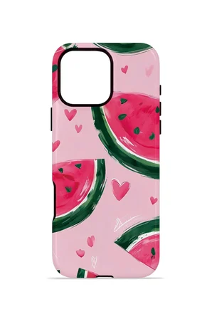 iPhone 16 Pro Max Vorian Çift Katmanlı Kılıf Watermelon Hearts