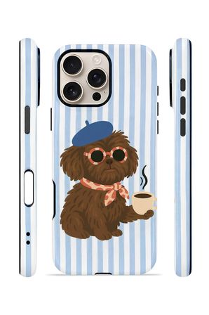 iPhone 16 Pro Max Vorian Çift Katmanlı MagSafe Kılıf Cafe Dog Riviera