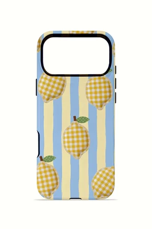 iPhone 17 Pro Vorian Çift Katmanlı Kılıf Gingham Lemon Grove