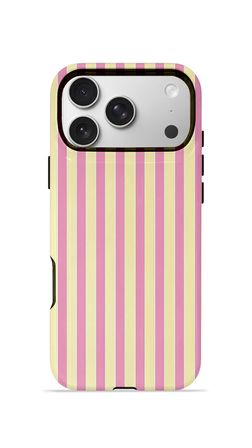 iPhone 17 Pro Vorian Çift Katmanlı Kılıf Pink Lemon Pinstripe