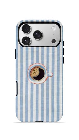 iPhone 17 Pro Vorian Çift Katmanlı Kılıf Morning Coffee Stripe