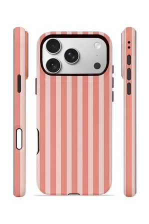 iPhone 17 Pro Vorian Çift Katmanlı Kılıf Coral Riviera Stripe