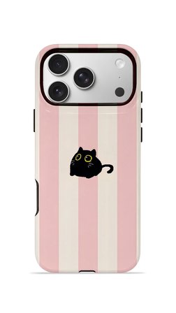 iPhone 17 Pro Vorian Çift Katmanlı Kılıf Midnight Cat Stripe