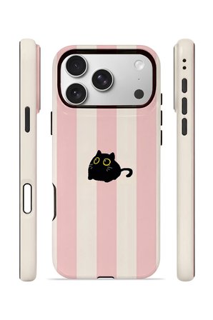 iPhone 17 Pro Vorian Çift Katmanlı Kılıf Midnight Cat Stripe