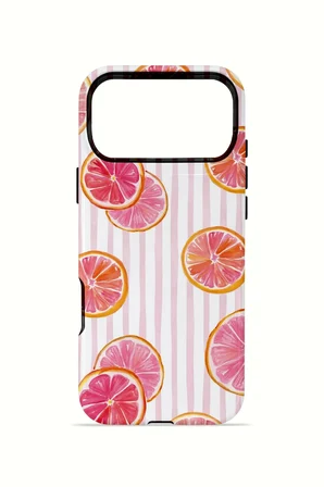 iPhone 17 Pro Max Vorian Çift Katmanlı Kılıf Pink Grapefruit Garden