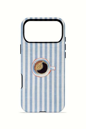 iPhone 17 Pro Max Vorian Çift Katmanlı Kılıf Morning Coffee Stripe