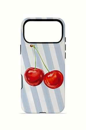 iPhone 17 Pro Max Vorian Çift Katmanlı Kılıf Cherry Blue Stripe