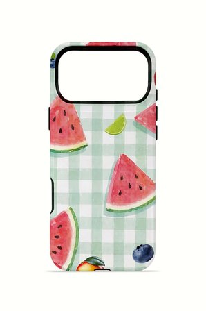 iPhone 17 Pro Max Vorian Çift Katmanlı Kılıf Watermelon Picnic Gingham