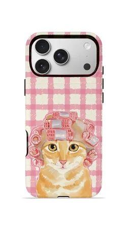 iPhone 17 Pro Max Vorian Çift Katmanlı Kılıf Pink Picnic Cat