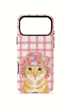 iPhone 17 Pro Max Vorian Çift Katmanlı Kılıf Pink Picnic Cat