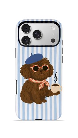 iPhone 17 Pro Max Vorian Çift Katmanlı Kılıf Cafe Dog Riviera