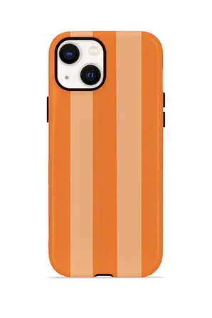 iPhone 14 Plus Vorian Çift Katmanlı Kılıf Orange Cream Stripe