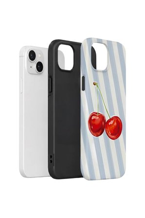 iPhone 14 Plus Vorian Çift Katmanlı Kılıf Cherry Blue Stripe