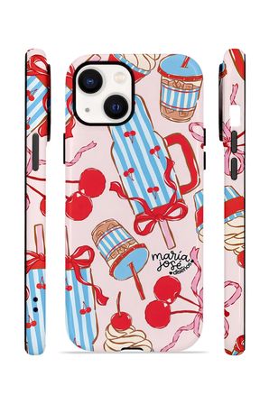 iPhone 14 Plus Vorian Çift Katmanlı Kılıf Dolce Cherry Picnic