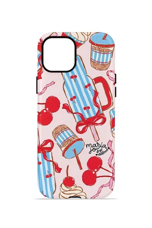 iPhone 15 Plus Vorian Çift Katmanlı Kılıf Dolce Cherry Picnic