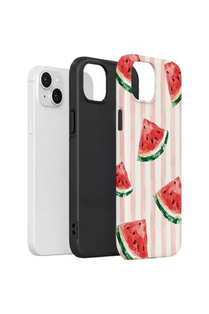 iPhone 15 Plus Vorian Çift Katmanlı Kılıf Watermelon Blush Stripe