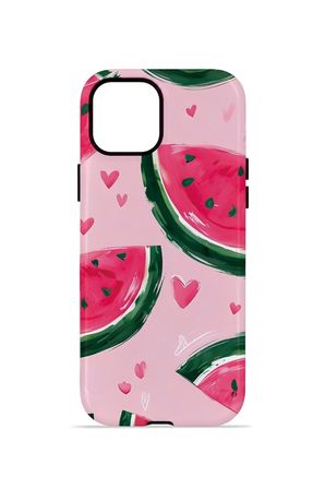 iPhone 15 Plus Vorian Çift Katmanlı Kılıf Watermelon Hearts