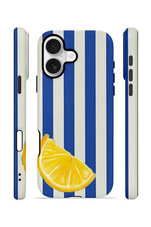 iPhone 16 Plus Vorian Çift Katmanlı Kılıf Lemon Coast Stripe