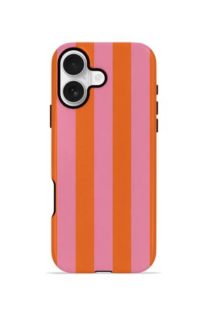 iPhone 16 Plus Vorian Çift Katmanlı Kılıf Tangerine Rose Stripe