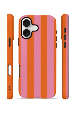 iPhone 16 Plus Vorian Çift Katmanlı Kılıf Tangerine Rose Stripe