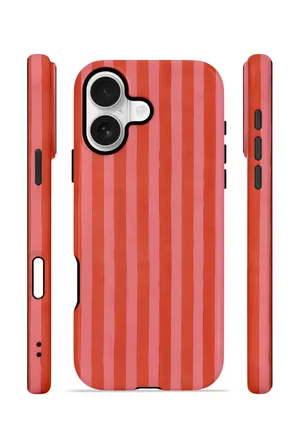 iPhone 16 Plus Vorian Çift Katmanlı Kılıf Tomato Red Stripe