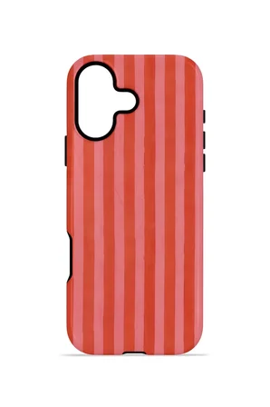 iPhone 16 Plus Vorian Çift Katmanlı Kılıf Tomato Red Stripe