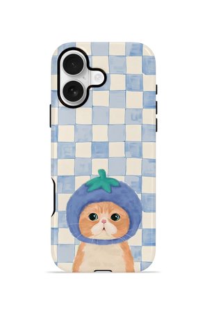 iPhone 16 Plus Vorian Çift Katmanlı Kılıf Blueberry Cat Check