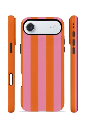 iPhone 17 Air Vorian Çift Katmanlı Kılıf Tangerine Rose Stripe