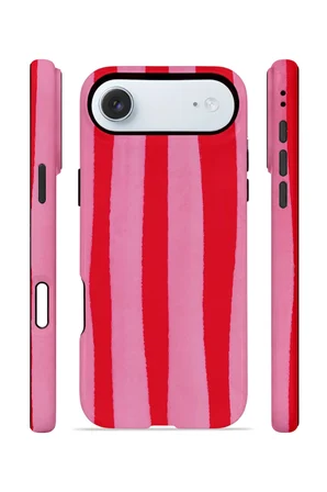 iPhone 17 Air Vorian Çift Katmanlı Kılıf Raspberry Bold Stripe