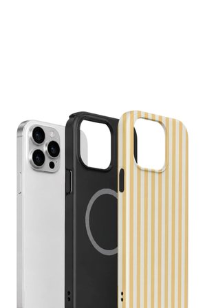 iPhone 14 Pro Max Vorian Çift Katmanlı MagSafe Kılıf Vanilla Pinstripe