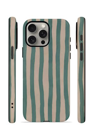iPhone 15 Pro Vorian Çift Katmanlı Kılıf Sage Riviera Stripe