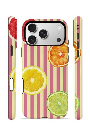 iPhone 17 Pro Vorian Çift Katmanlı MagSafe Kılıf Citrus Fiesta Stripe