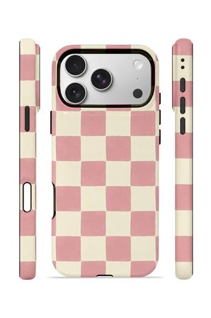 iPhone 17 Pro Vorian Çift Katmanlı MagSafe Kılıf Blush Checker