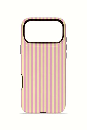 iPhone 17 Pro Max Vorian Çift Katmanlı MagSafe Kılıf Lemon Candy Pinstripe