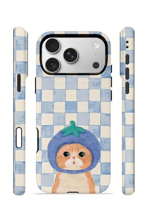 iPhone 17 Pro Max Vorian Çift Katmanlı MagSafe Kılıf Blueberry Cat Check