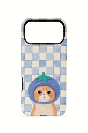 iPhone 17 Pro Max Vorian Çift Katmanlı MagSafe Kılıf Blueberry Cat Check