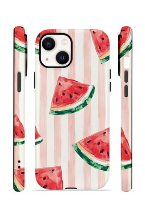 iPhone 14 Plus Vorian Çift Katmanlı MagSafe Kılıf Watermelon Blush Stripe