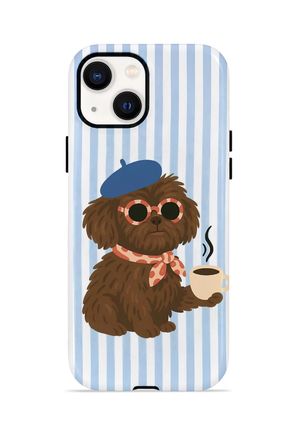 iPhone 14 Plus Vorian Çift Katmanlı MagSafe Kılıf Cafe Dog Riviera